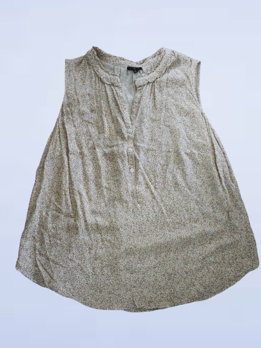 Talbots Pebbled Dot Ruffle Shell - Size 1X - Picture 2 of 6